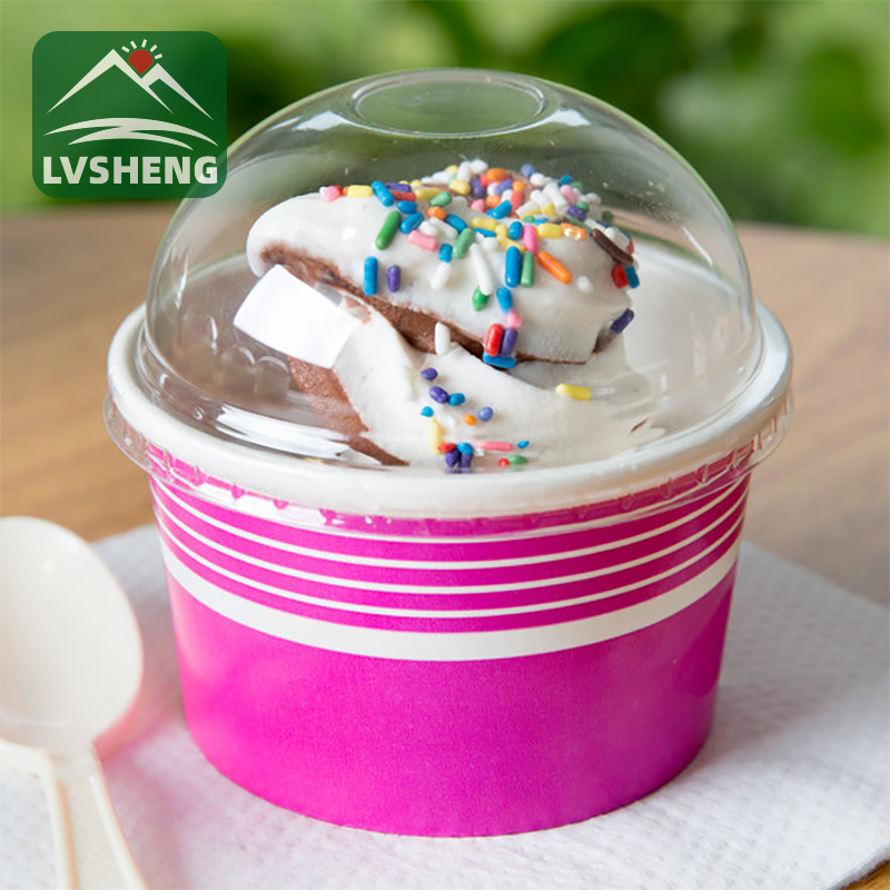 Dome Lids Topdansatış ölçülü kağız dondurma kuboku