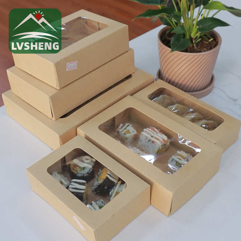 Xiamen Lvsheng fabrikindən yeni məhsullar -Sushi Togo qutusu təmiz pəncərəsi olan qutu